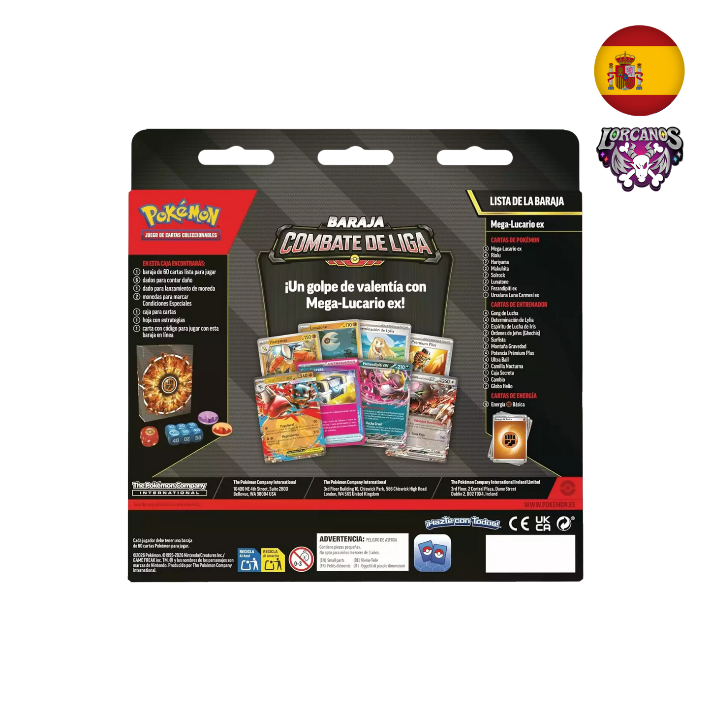 Pokémon TCG – Baraja Combate de Liga de Mega-Lucario ex – Español