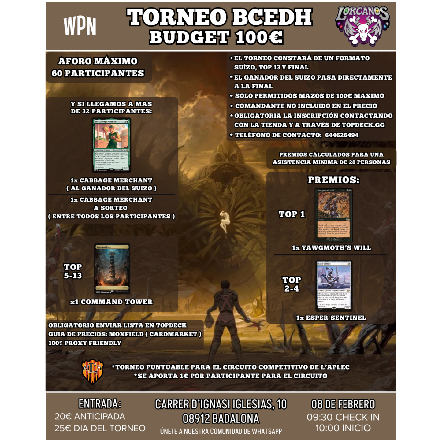 BUDGET 100€ LORCANOS (BCEDH) 8 DE FEBRERO